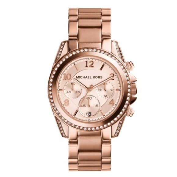 Michael Kors Blair Rose Gold Dial Crystals Chronograph Watch 39mm - MK5263 - Picture 8 of 11